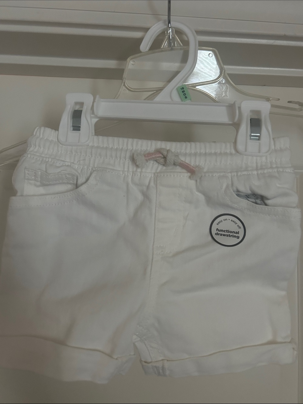 okie dokie White Kids Drawstring Shorts